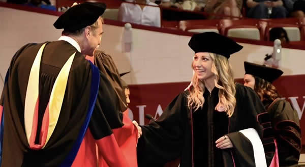 Dr. Brooklyn Parsons receiving her Doctorate of Audiology at Indiana University